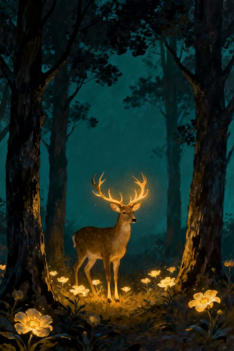 Luminous Stag — Resultado real de este prompt