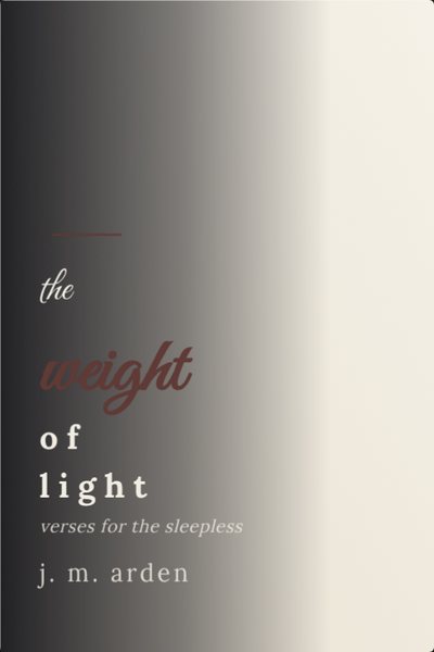 Poesia capa de livro: the weight of light